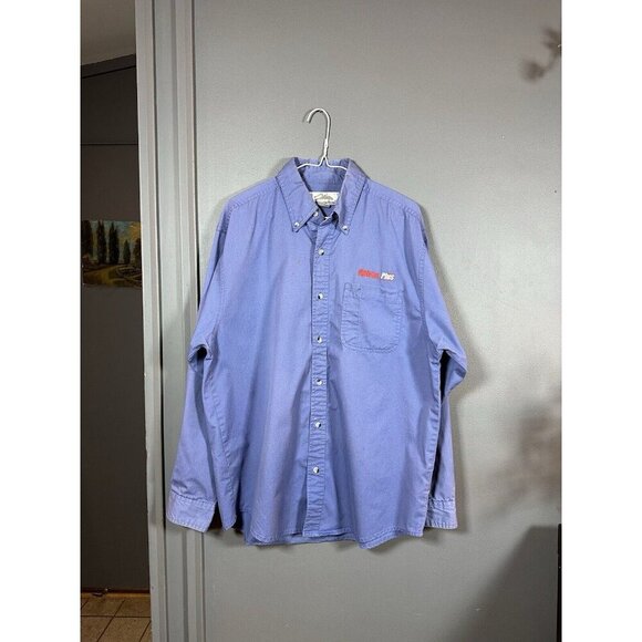 Bobcat‎ plus tri mountain Mens m Blue Button Up Shirt Mechanic Work 770 Medium - Picture 1 of 11